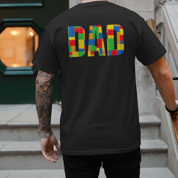 Dad Parent Brick Master Builder Building Blocks Set FamilyMen's Back Print T-Shirt