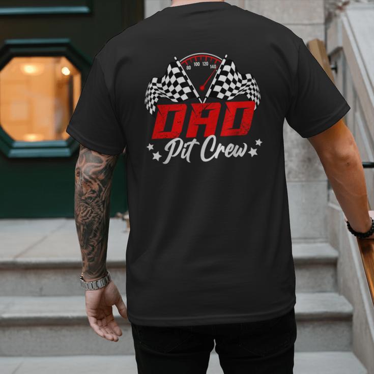 Dad Pit Crew Birthday Party Race Car Lover Racing Family Men's Back Print T-Shirt