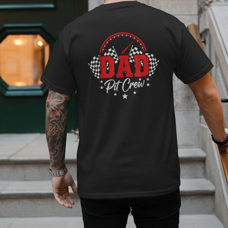 Dad Pit Crew Birthday Party Race Car Racing Family Matching Men's Back Print T-Shirt