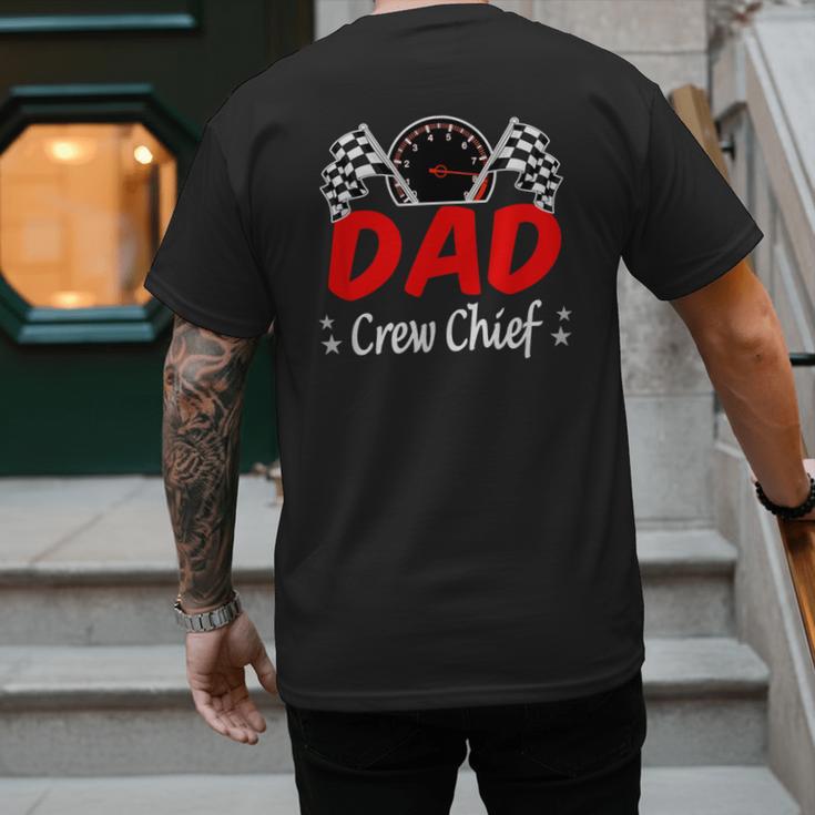 Dad Pit Crew Chief Racing Birthday Childs Party Fun Men's Back Print T-Shirt