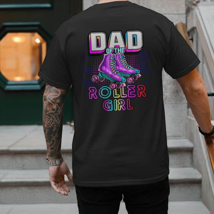 Dad Of Roller Girl Roller Skating Birthday Matching Family Men's Back Print T-Shirt