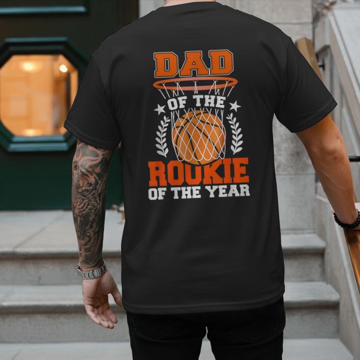 Dad Of Rookie 1st Basketball Bday Theme Matching Men's Back Print T-Shirt