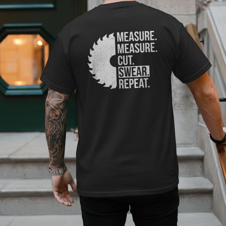 Dad Shirt Measure Cut Swear Handyman Father Day Tshirt Men's Back Print T-Shirt
