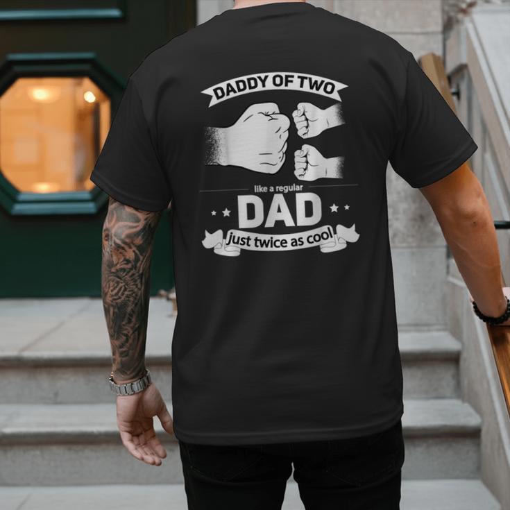 Dad Squared Fathers Day Dad Of Two Cool Daddy Of 2 Men's Back Print T-Shirt