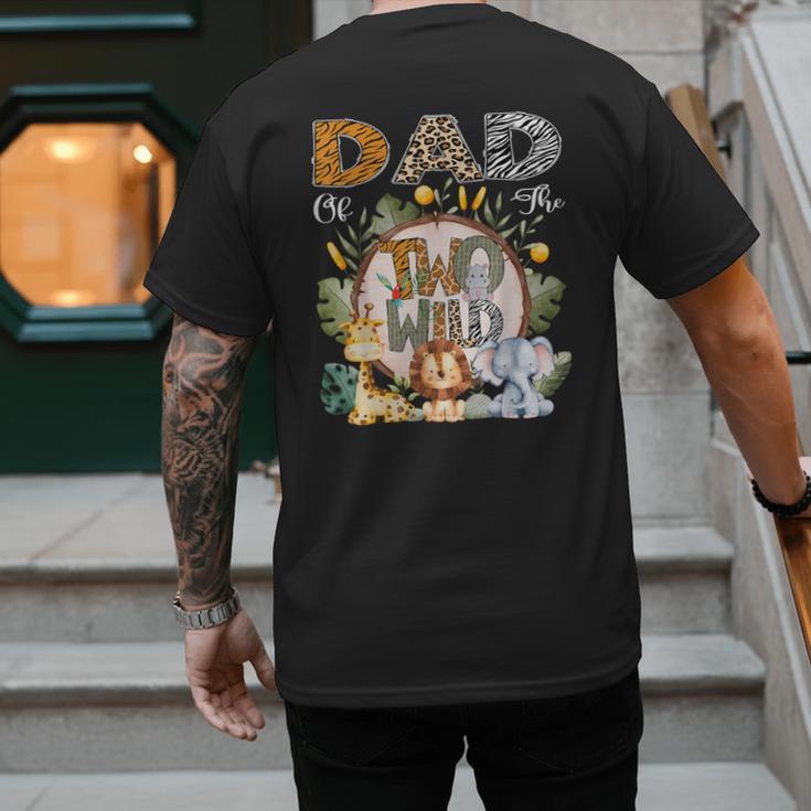 Dad Of The Two Wild Animal Safari 2Nd Birthday Party Men's Back Print T-Shirt