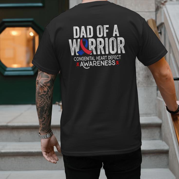 Dad Of a Warrior CHD Congenital Heart Defect Awareness CHD Men's Back Print T-Shirt
