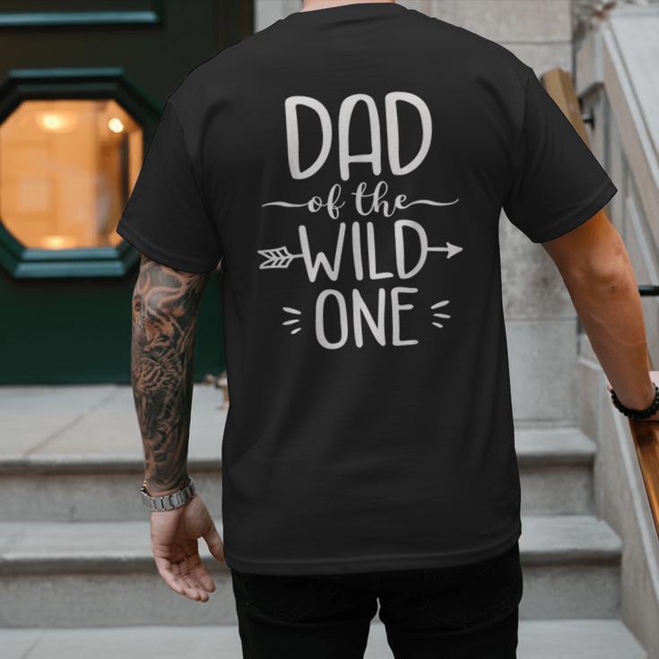 Dad Of The Wild One Shirt 1st Birthday Safari Men's Back Print T-Shirt