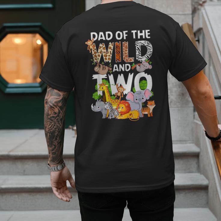Dad Of The Wild Two Zoo 2nd Birthday Safari Jungle Animal Men's Back Print T-Shirt