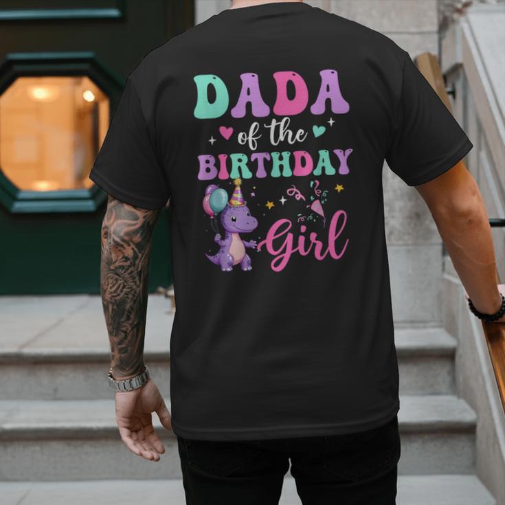 Dada Of The Birthday For Girl Dinosaur T-Rex Party Family Men's Back Print T-Shirt
