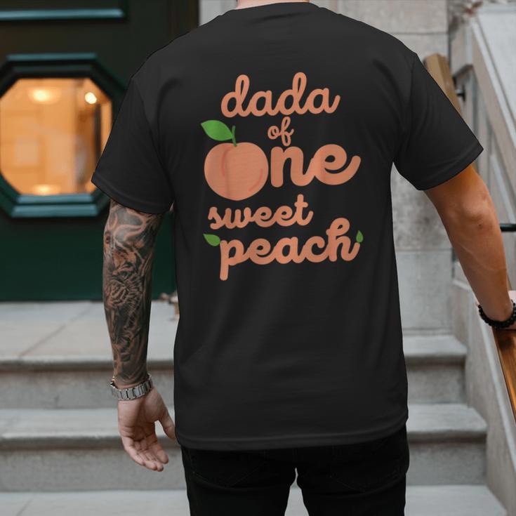 Dada Dad First Birthday One Sweet Peach Bday Family Matching Men's Back Print T-Shirt