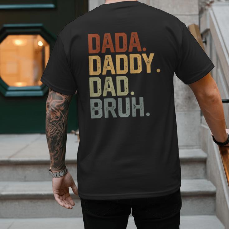 Dada Daddy Dad Bruh Retro Vintage Fathers Day Vintage Men's Back Print T-Shirt Dada Daddy Dad Bruh Retro Vintage Fathers Day Vintage Men's Back Print T-Shirt