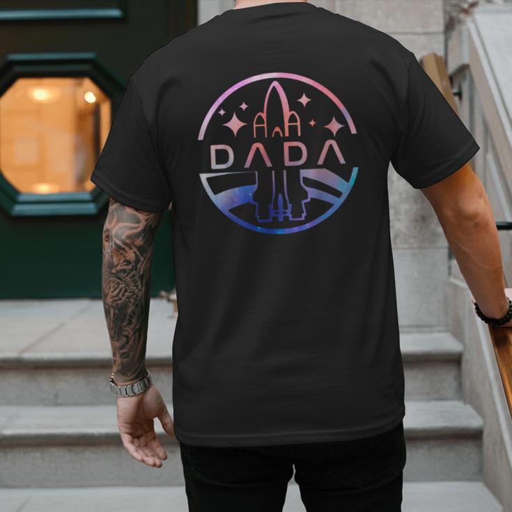 Dada Space Astronaut Rocket Birthday Party Men's Back Print T-Shirt