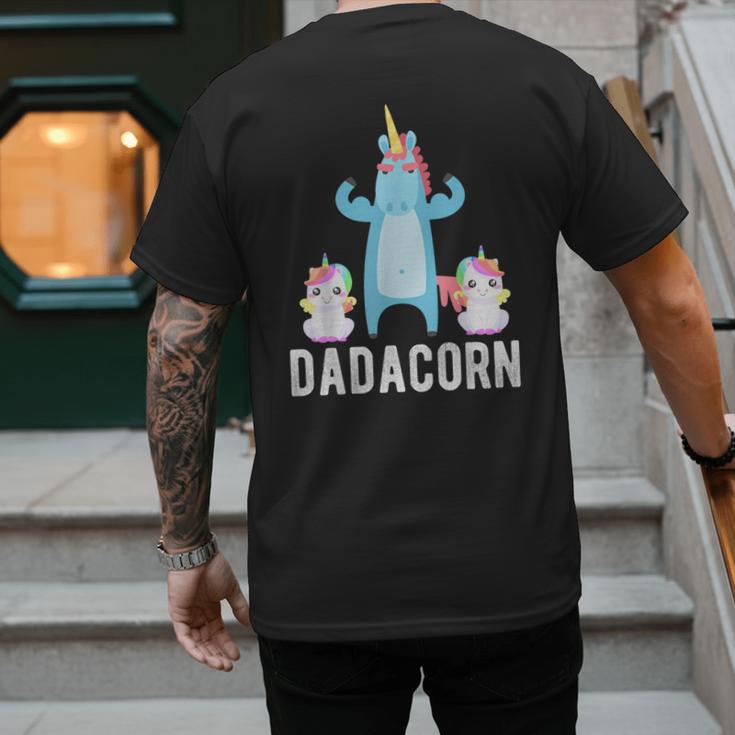 Dadacorn Unicorn Lover Tee For Papa Dad And Kid Men's Back Print T-Shirt