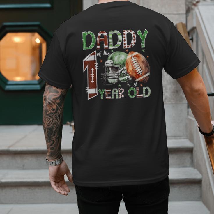 Daddy Of The 1 Year Old Football Lover 1st Birthday Boy Men's Back Print T-Shirt