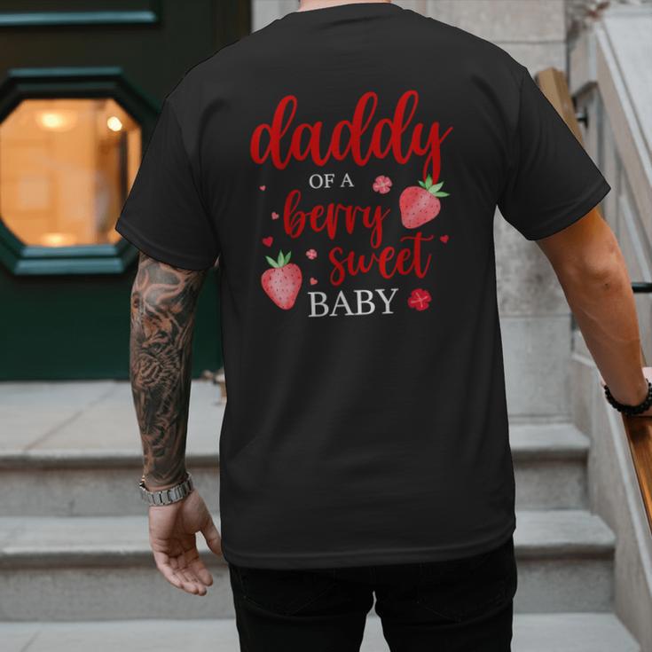 Daddy Of A Berry Sweet One Strawberry Baby First Birthday Men's Back Print T-Shirt