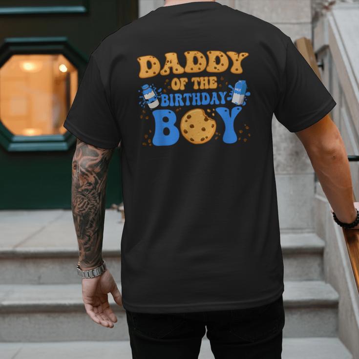 Daddy Of The Birthday Boy Milk And Cookies Lover Men's Back Print T-Shirt