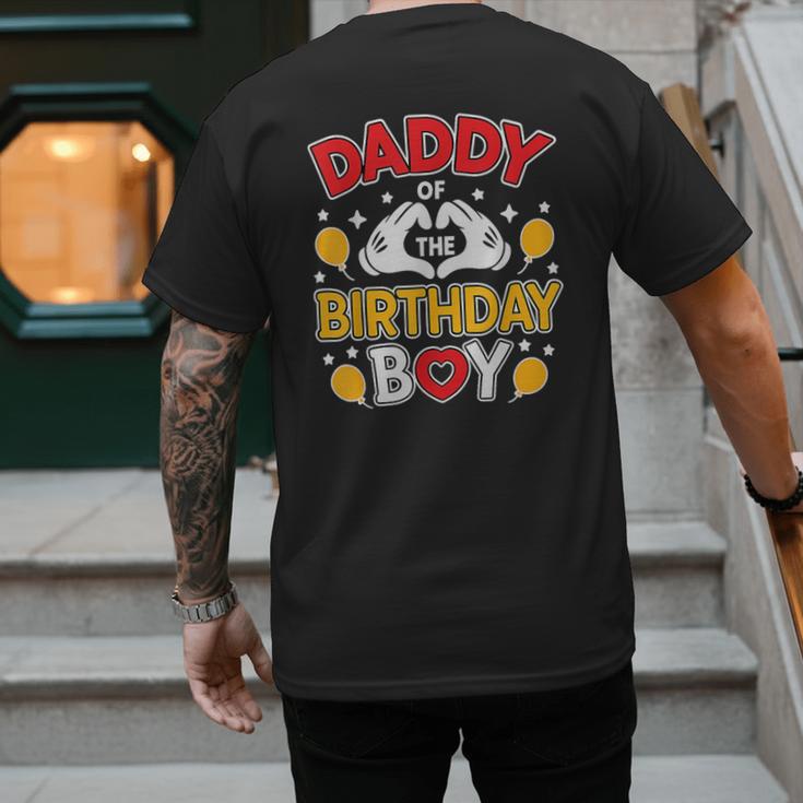 Daddy Of The Birthday Boy Shirt Matching Dad Son Family Bday Men's Back Print T-Shirt