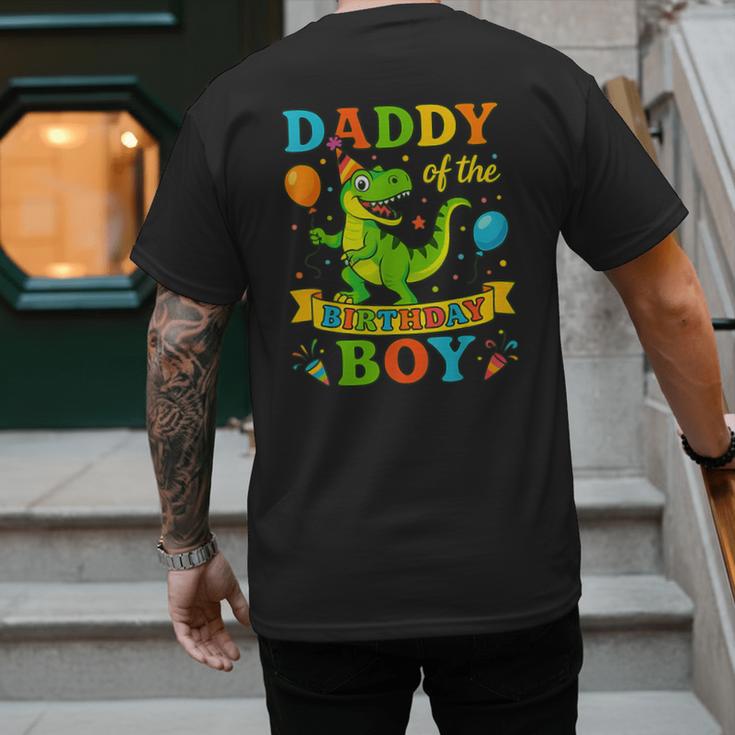 Daddy Of The Birthday Boy T-Rex Dinosaur Birthday Party Men's Back Print T-Shirt
