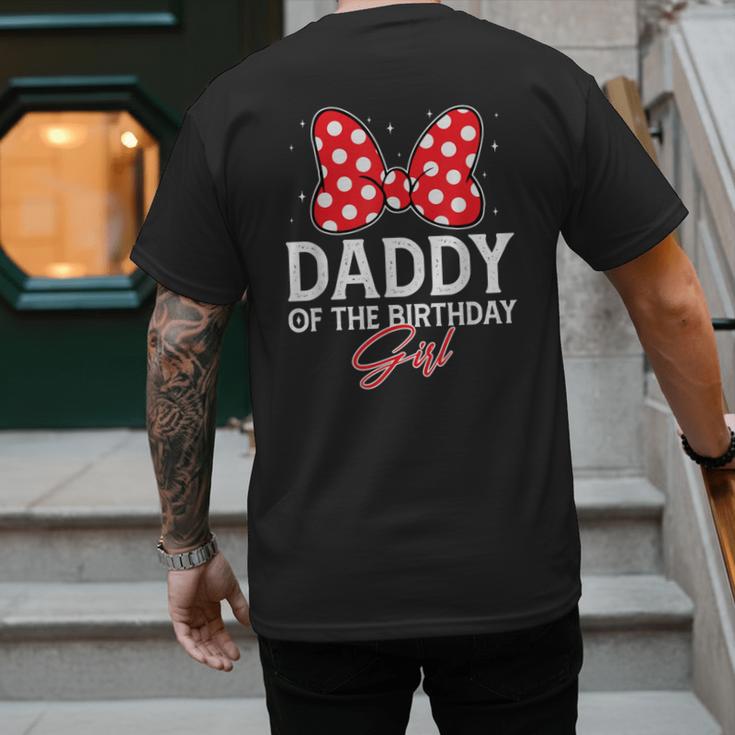 Daddy Of The Birthday Girl Cute Pink Bow Family Matching Men's Back Print T-Shirt
