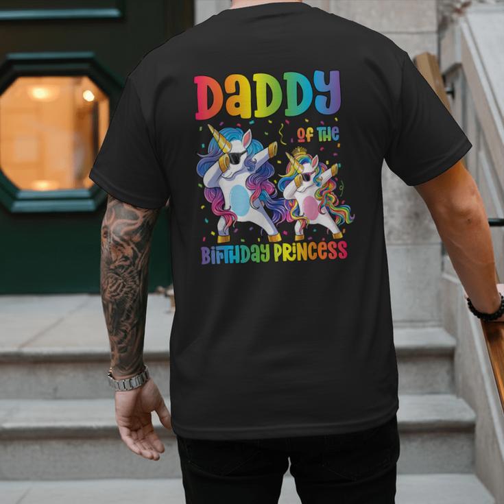 Daddy Of The Birthday Girl Dabbing Princess Unicorn Dad Men's Back Print T-Shirt