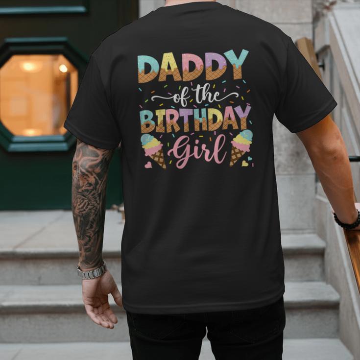 Daddy Of The Birthday Girl Ice Cream Lover Party Men's Back Print T-Shirt
