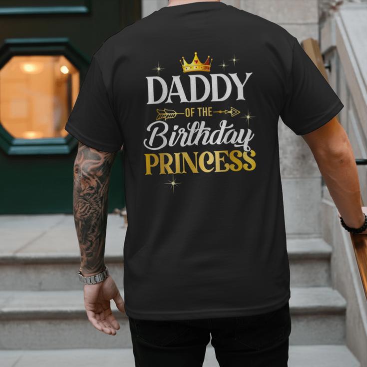 Daddy Of The Birthday Princess Girl Party Matching Family Men's Back Print T-Shirt
