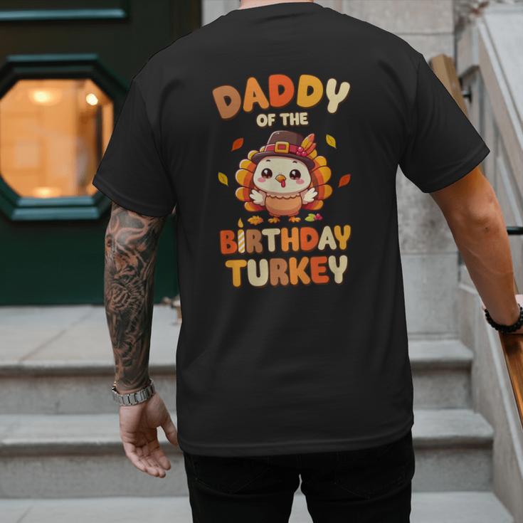 Daddy Of The Birthday Turkey Family 1st Birthday Boy Men's Back Print T-Shirt