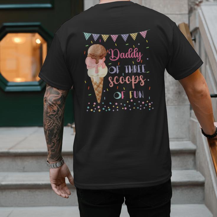 Daddy Dad Ice Cream Third Birthday Three Scoops Of Fun Men's Back Print T-Shirt