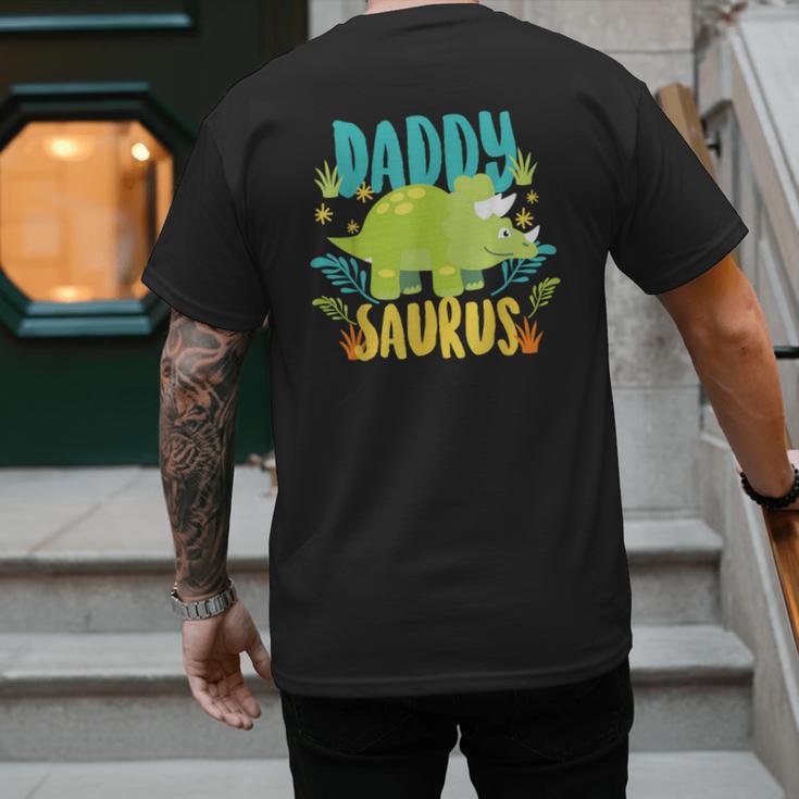 Daddy Dad Saurus Rex Dinosaur Dino For Father Men's Back Print T-Shirt