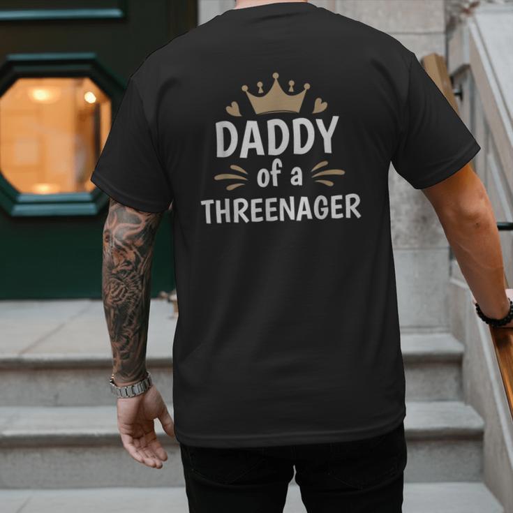 Daddy Dad Of A Threenager 3rd Birthday Men's Back Print T-Shirt