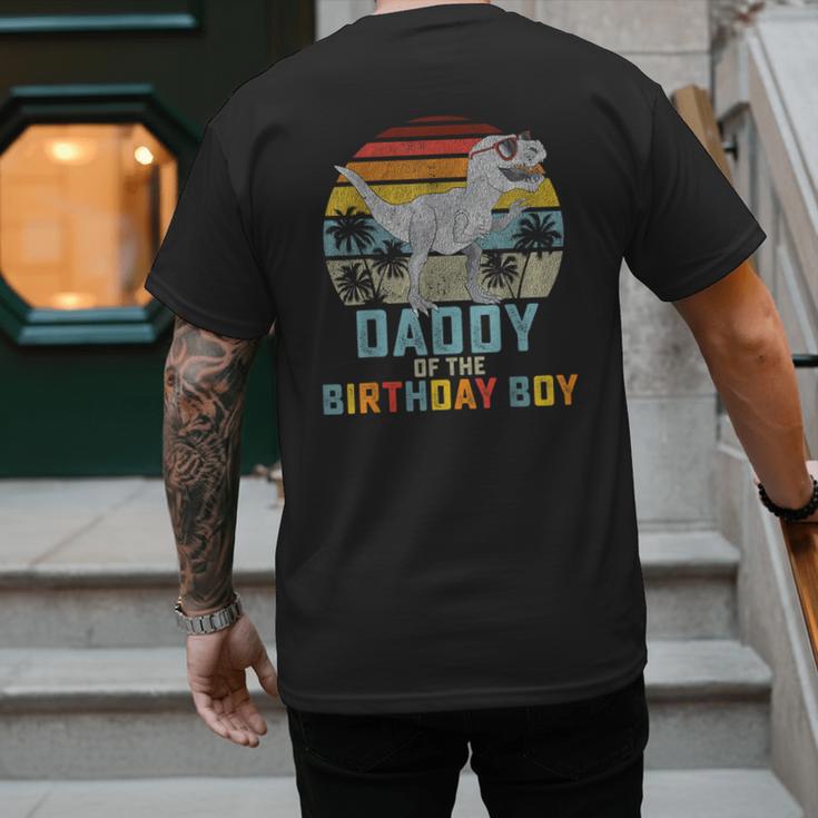 Daddy Dinosaur Of The Birthday Boy Dad Matching Family Men's Back Print T-Shirt