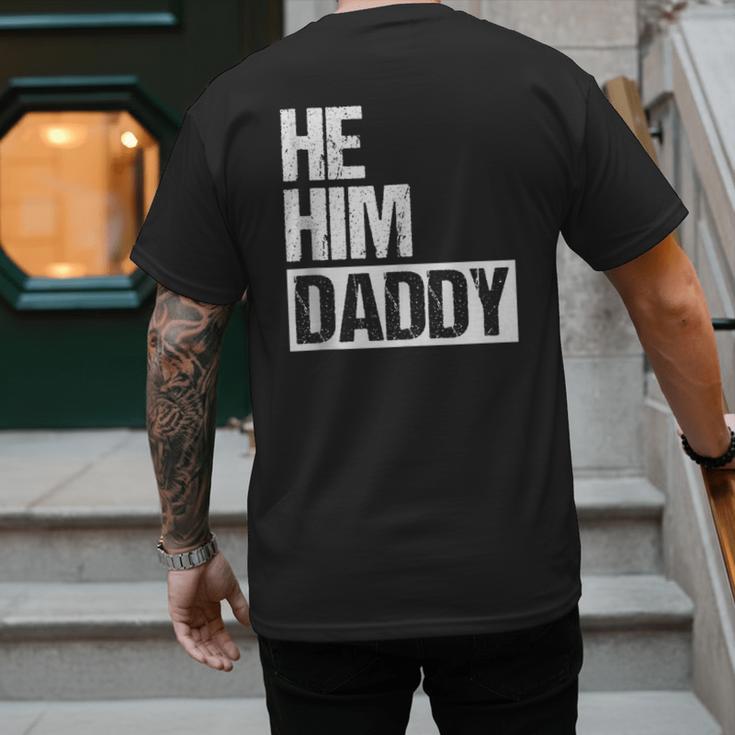 Daddy Lover Valentine Quote He Him Daddy Men's Back Print T-Shirt