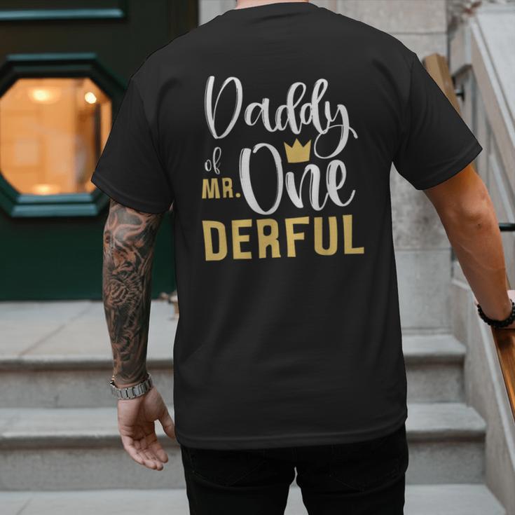 Daddy Of Mr Onederful 1st Birthday First One-Derful Matching Men's Back Print T-Shirt