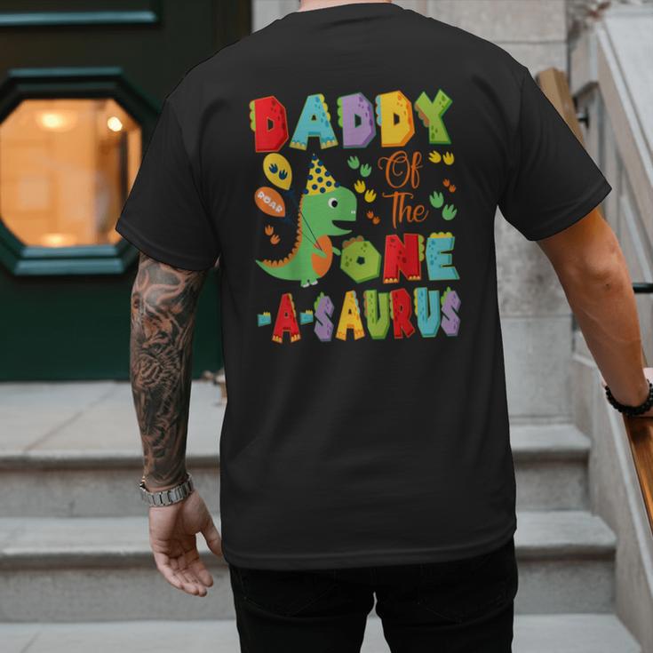 Daddy Of The One-A-Saurus 1St Birthday Boy Dinosaur Men's Back Print T-Shirt Daddy Of The One-A-Saurus 1St Birthday Boy Dinosaur Men's Back Print T-Shirt