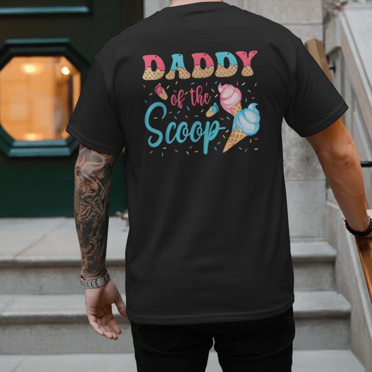 Daddy Of The Scoop Ice Cream Gender Reveal Baby Shower Men's Back Print T-Shirt