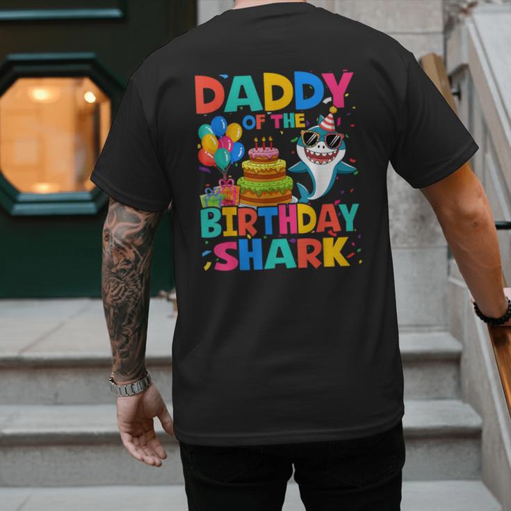 Daddy Of The Shark Birthday Dad Matching Family Men's Back Print T-Shirt
