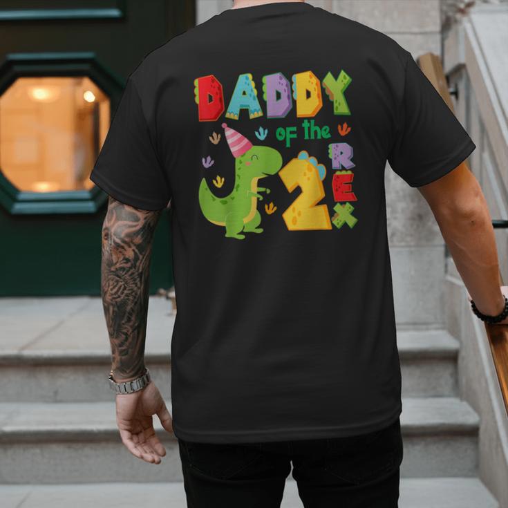 Daddy Of The Two Rex 2Nd Birthday Boy Dinosaur T-Rex Men's Back Print T-Shirt