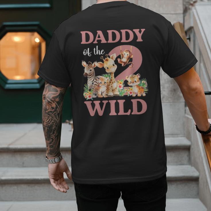 Daddy Of The Two Wild Zoo 2nd Birthday Safari Jungle Animal Men's Back Print T-Shirt