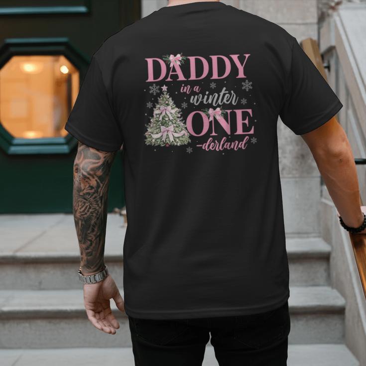 Daddy In a Winter Onederland Birthday Girl Christmas Tree Men's Back Print T-Shirt
