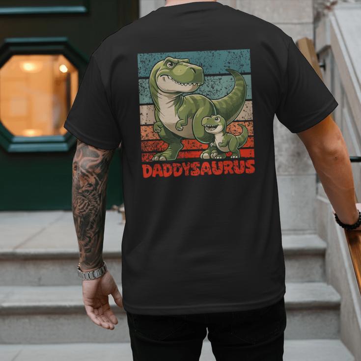 Daddysaurus Father's Day Best Dad T-Rex Papa Men's Back Print T-Shirt