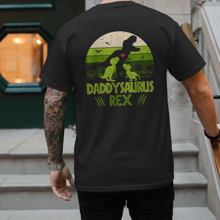 Daddysaurus Rex 2 Kids Sunset Tshirt For Fathers Day Men's Back Print T-Shirt