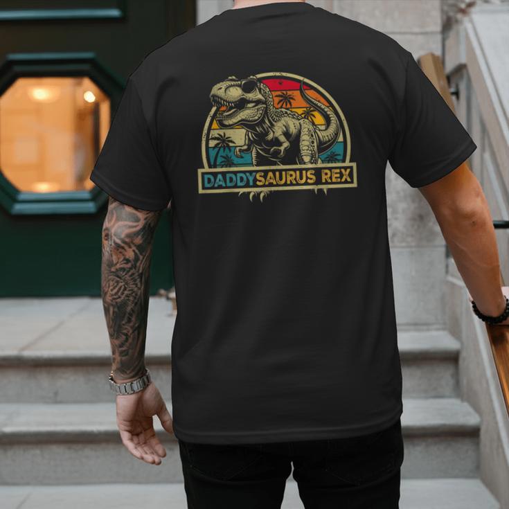 Daddysaurus Rex Dinosaur Daddy Saurus Rex Family Matching Men's Back Print T-Shirt