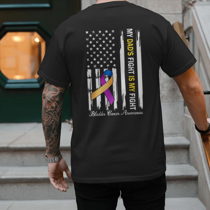 My Dad's Fight Is My Fight Bladder Cancer Awareness Men's Back Print T-Shirt