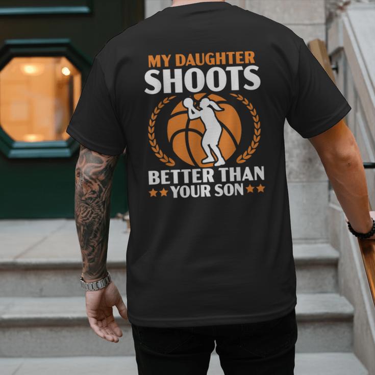 Daughter Basketball Sport Basketball Dad Mom Basketball Fan Men's Back Print T-Shirt