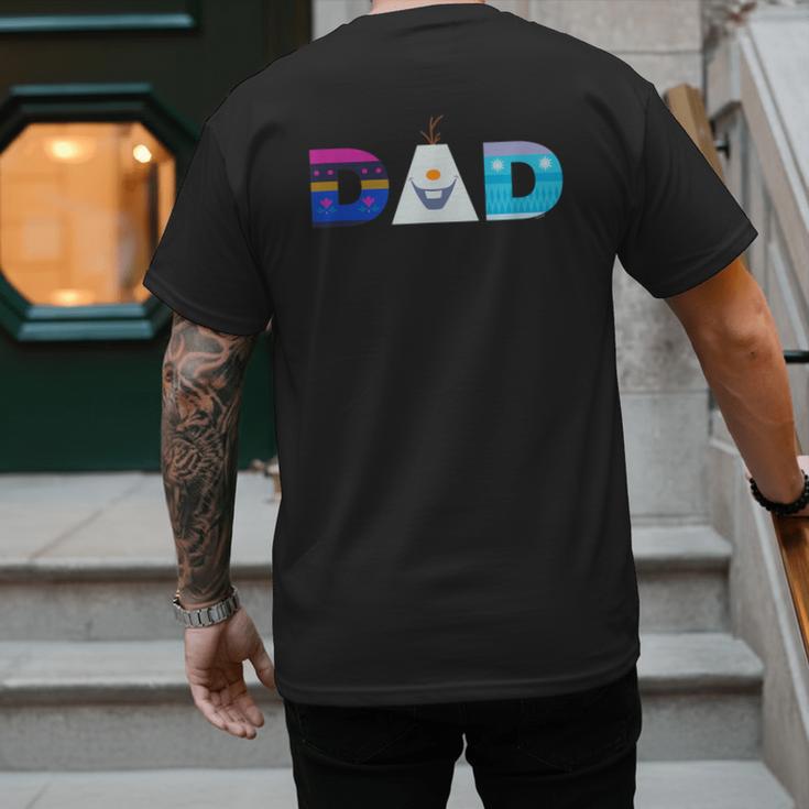 Disney Frozen Elsa Anna Olaf Dad Father's Day Birthday Men's Back Print T-Shirt Disney Frozen Elsa Anna Olaf Dad Father's Day Birthday Men's Back Print T-Shirt
