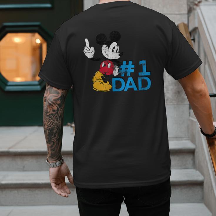 Disney Mickey Mouse Father's Day 1 Dad Men's Back Print T-Shirt