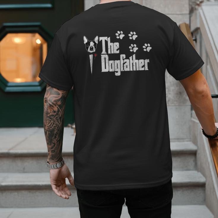 The Dogfather Boston Terrier Dog Dad Tshirt Idea Men's Back Print T-Shirt