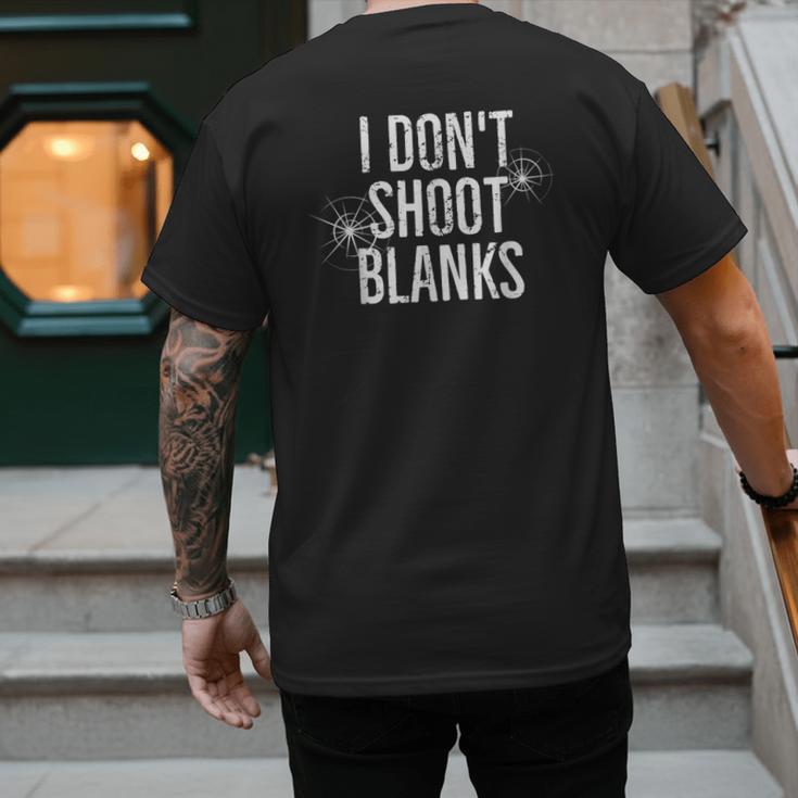 I Don't Shoot Blanks Dad Pregnancy Announcement T-Shirt Men's Back Print T-Shirt
