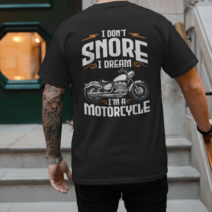 I Don't Snore I Dream I'm A Motorcycle Biker Dad Men's Back Print T-Shirt