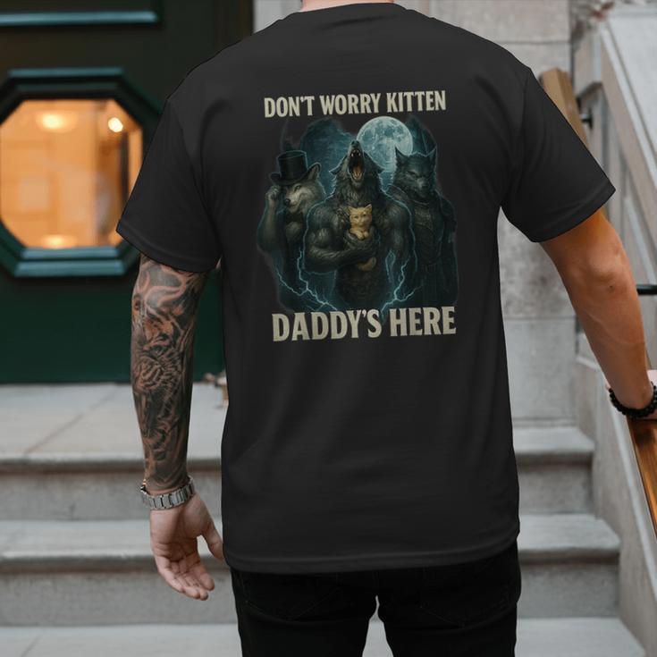 Don't Worry Kitten Daddy's Here Men's Back Print T-Shirt